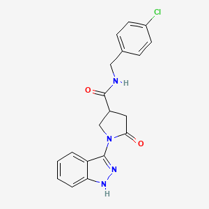 molecular formula C19H17ClN4O2 B11012225 N-(4-chlorobenzyl)-1-(1H-indazol-3-yl)-5-oxopyrrolidine-3-carboxamide 