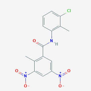 molecular formula C15H12ClN3O5 B11015424 N-(3-chloro-2-methylphenyl)-2-methyl-3,5-dinitrobenzamide 