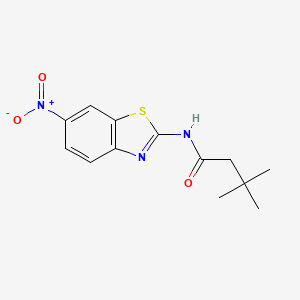 molecular formula C13H15N3O3S B11015434 3,3-dimethyl-N-(6-nitro-1,3-benzothiazol-2-yl)butanamide 