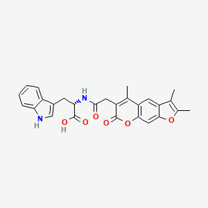 molecular formula C27H24N2O6 B11015459 N-[(2,3,5-trimethyl-7-oxo-7H-furo[3,2-g]chromen-6-yl)acetyl]-L-tryptophan 