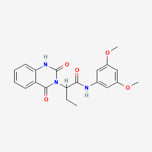 molecular formula C20H21N3O5 B11015692 N-(3,5-dimethoxyphenyl)-2-(2-hydroxy-4-oxoquinazolin-3(4H)-yl)butanamide 