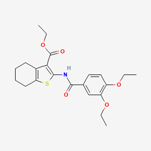 molecular formula C22H27NO5S B11015704 Ethyl 2-[(3,4-diethoxybenzoyl)amino]-4,5,6,7-tetrahydro-1-benzothiophene-3-carboxylate 