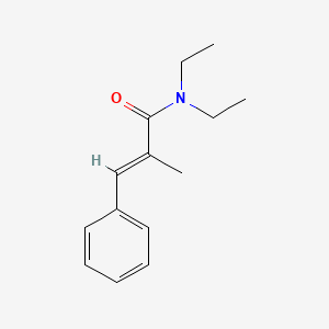 molecular formula C14H19NO B11015714 Cinnamamide, N,N-diethyl-alpha-methyl-, (E)- 