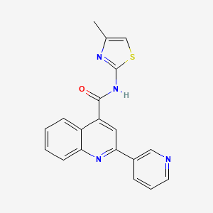 molecular formula C19H14N4OS B11015728 N-[(2Z)-4-methyl-1,3-thiazol-2(3H)-ylidene]-2-(pyridin-3-yl)quinoline-4-carboxamide 