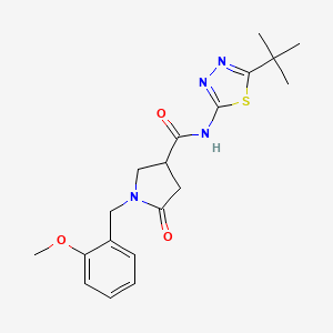 molecular formula C19H24N4O3S B11015759 N-[(2E)-5-tert-butyl-1,3,4-thiadiazol-2(3H)-ylidene]-1-(2-methoxybenzyl)-5-oxopyrrolidine-3-carboxamide 