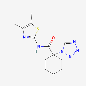 molecular formula C13H18N6OS B11016396 N-[(2E)-4,5-dimethyl-1,3-thiazol-2(3H)-ylidene]-1-(1H-tetrazol-1-yl)cyclohexanecarboxamide 