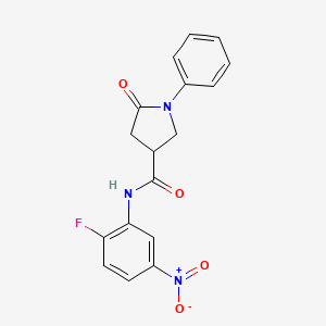 molecular formula C17H14FN3O4 B11016552 N-(2-fluoro-5-nitrophenyl)-5-oxo-1-phenylpyrrolidine-3-carboxamide 