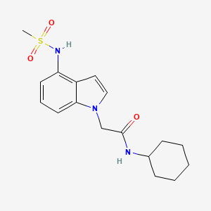 molecular formula C17H23N3O3S B11016907 N-cyclohexyl-2-{4-[(methylsulfonyl)amino]-1H-indol-1-yl}acetamide 