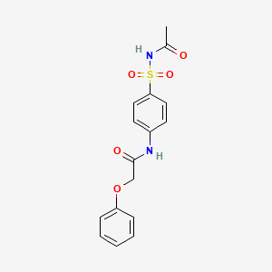 molecular formula C16H16N2O5S B11016925 Acetamide, N-(4-((acetylamino)sulfonyl)phenyl)-2-phenoxy- CAS No. 58590-30-0