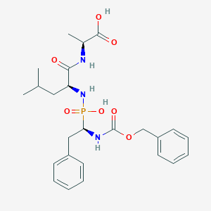 molecular formula C25H34N3O7P B011017 N-[(S)-[(1r)-1-{[(Benzyloxy)carbonyl]amino}-2-Phenylethyl](Hydroxy)phosphoryl]-L-Leucyl-L-Alanine CAS No. 110786-00-0