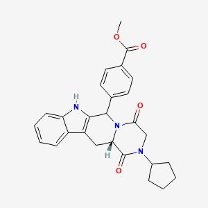 molecular formula C27H27N3O4 B11017536 Methyl 4-[(12AS)-2-cyclopentyl-1,4-dioxo-1,2,3,4,6,7,12,12A-octahydropyrazino[1,2-B]beta-carbolin-6-YL]benzoate 