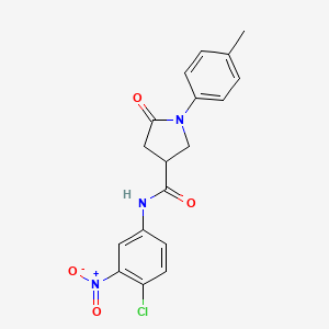 molecular formula C18H16ClN3O4 B11017891 N-(4-chloro-3-nitrophenyl)-1-(4-methylphenyl)-5-oxopyrrolidine-3-carboxamide 