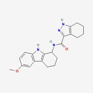 molecular formula C21H24N4O2 B11018099 N-(6-methoxy-2,3,4,9-tetrahydro-1H-carbazol-1-yl)-4,5,6,7-tetrahydro-2H-indazole-3-carboxamide 