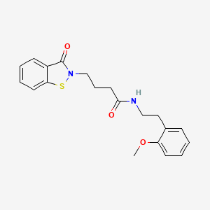molecular formula C20H22N2O3S B11018162 N-[2-(2-methoxyphenyl)ethyl]-4-(3-oxo-1,2-benzothiazol-2(3H)-yl)butanamide 