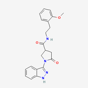 molecular formula C21H22N4O3 B11018220 1-(1H-indazol-3-yl)-N-[2-(2-methoxyphenyl)ethyl]-5-oxopyrrolidine-3-carboxamide 