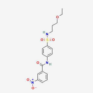 molecular formula C18H21N3O6S B11018227 N-{4-[(3-ethoxypropyl)sulfamoyl]phenyl}-3-nitrobenzamide 