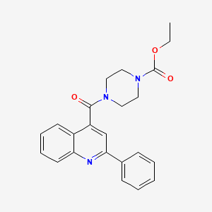 molecular formula C23H23N3O3 B11018339 Ethyl 4-[(2-phenylquinolin-4-yl)carbonyl]piperazine-1-carboxylate 