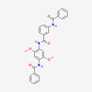 molecular formula C29H25N3O5 B11018490 N-{2,5-dimethoxy-4-[(phenylcarbonyl)amino]phenyl}-3-[(phenylcarbonyl)amino]benzamide 