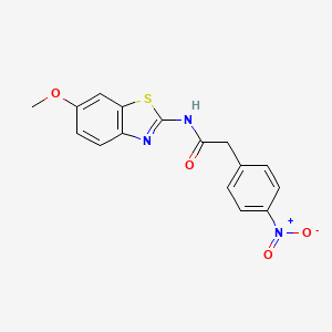 molecular formula C16H13N3O4S B11018563 N-(6-methoxy-1,3-benzothiazol-2-yl)-2-(4-nitrophenyl)acetamide 
