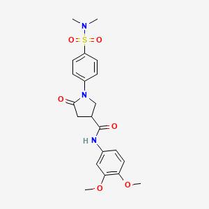 molecular formula C21H25N3O6S B11018793 N-(3,4-dimethoxyphenyl)-1-[4-(dimethylsulfamoyl)phenyl]-5-oxopyrrolidine-3-carboxamide 