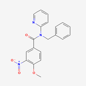 molecular formula C20H17N3O4 B11019009 N-benzyl-4-methoxy-3-nitro-N-(pyridin-2-yl)benzamide 