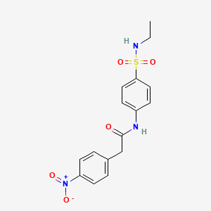 molecular formula C16H17N3O5S B11019078 N-{4-[(ethylamino)sulfonyl]phenyl}-2-(4-nitrophenyl)acetamide 
