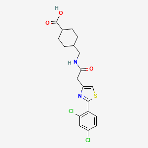molecular formula C19H20Cl2N2O3S B11019079 trans-4-[({[2-(2,4-Dichlorophenyl)-1,3-thiazol-4-yl]acetyl}amino)methyl]cyclohexanecarboxylic acid 