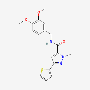 molecular formula C18H19N3O3S B11019082 N-(3,4-dimethoxybenzyl)-1-methyl-3-(2-thienyl)-1H-pyrazole-5-carboxamide 