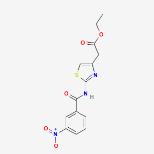 molecular formula C14H13N3O5S B11019273 Ethyl (2-{[(3-nitrophenyl)carbonyl]amino}-1,3-thiazol-4-yl)acetate 