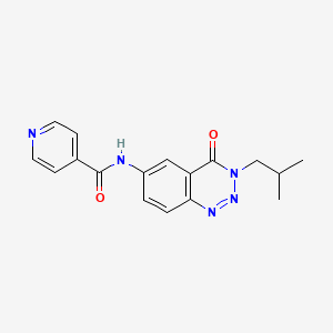 molecular formula C17H17N5O2 B11019368 N-[3-(2-methylpropyl)-4-oxo-3,4-dihydro-1,2,3-benzotriazin-6-yl]pyridine-4-carboxamide 