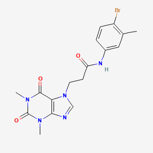 molecular formula C17H18BrN5O3 B11019463 N-(4-bromo-3-methylphenyl)-3-(1,3-dimethyl-2,6-dioxo-1,2,3,6-tetrahydro-7H-purin-7-yl)propanamide 