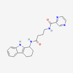 molecular formula C21H23N5O2 B11019514 N-[4-oxo-4-(2,3,4,9-tetrahydro-1H-carbazol-1-ylamino)butyl]pyrazine-2-carboxamide 