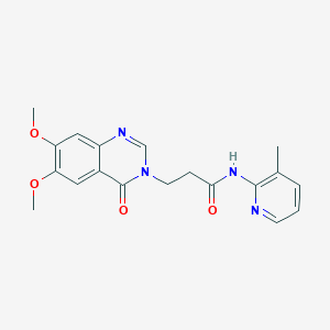 molecular formula C19H20N4O4 B11019787 3-(6,7-dimethoxy-4-oxoquinazolin-3(4H)-yl)-N-(3-methylpyridin-2-yl)propanamide 