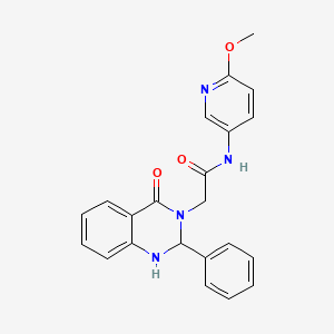 molecular formula C22H20N4O3 B11019821 N-(6-methoxypyridin-3-yl)-2-(4-oxo-2-phenyl-1,4-dihydroquinazolin-3(2H)-yl)acetamide 