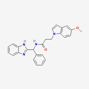 molecular formula C26H24N4O2 B11019946 N-[1H-benzimidazol-2-yl(phenyl)methyl]-3-(5-methoxy-1H-indol-1-yl)propanamide 