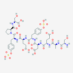 molecular formula C46H61N9O26S2 B011020 Cholecystokinin C-terminal flanking peptide CAS No. 101162-62-3
