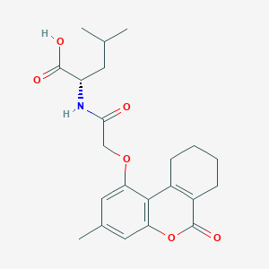 molecular formula C22H27NO6 B11020029 N-{[(3-methyl-6-oxo-7,8,9,10-tetrahydro-6H-benzo[c]chromen-1-yl)oxy]acetyl}-L-leucine 