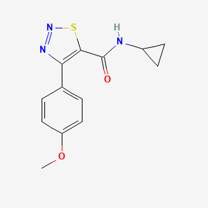 molecular formula C13H13N3O2S B11020035 N-cyclopropyl-4-(4-methoxyphenyl)-1,2,3-thiadiazole-5-carboxamide 