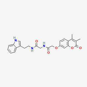 molecular formula C25H25N3O5 B11020112 Acetamide, 2-[[2-[(3,4-dimethyl-2-oxo-2H-1-benzopyran-7-yl)oxy]acetyl]amino]-N-[2-(1H-indol-3-yl)ethyl]- CAS No. 951949-98-7