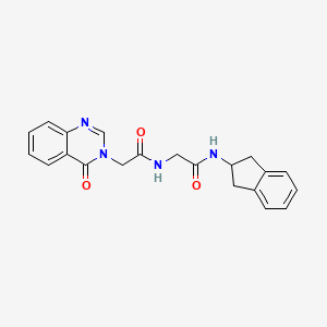 molecular formula C21H20N4O3 B11020124 N-(2,3-dihydro-1H-inden-2-yl)-N~2~-[(4-oxoquinazolin-3(4H)-yl)acetyl]glycinamide 