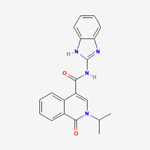 molecular formula C20H18N4O2 B11020178 N-(1H-benzimidazol-2-yl)-1-oxo-2-(propan-2-yl)-1,2-dihydroisoquinoline-4-carboxamide 
