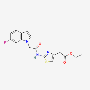 molecular formula C17H16FN3O3S B11020191 ethyl (2-{[(6-fluoro-1H-indol-1-yl)acetyl]amino}-1,3-thiazol-4-yl)acetate 