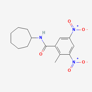 molecular formula C15H19N3O5 B11020221 N-cycloheptyl-2-methyl-3,5-dinitrobenzamide 