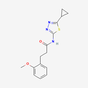 molecular formula C15H17N3O2S B11020370 N-(5-cyclopropyl-1,3,4-thiadiazol-2-yl)-3-(2-methoxyphenyl)propanamide 