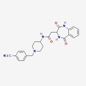 molecular formula C24H25N5O3 B11020384 N-[1-(4-cyanobenzyl)piperidin-4-yl]-2-(2-hydroxy-5-oxo-4,5-dihydro-3H-1,4-benzodiazepin-3-yl)acetamide 