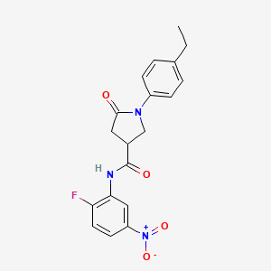 molecular formula C19H18FN3O4 B11020423 1-(4-ethylphenyl)-N-(2-fluoro-5-nitrophenyl)-5-oxopyrrolidine-3-carboxamide 