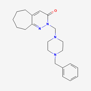 molecular formula C21H28N4O B11020427 2-[(4-benzylpiperazin-1-yl)methyl]-2,5,6,7,8,9-hexahydro-3H-cyclohepta[c]pyridazin-3-one 