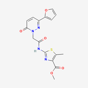 molecular formula C16H14N4O5S B11020530 methyl 2-({[3-(furan-2-yl)-6-oxopyridazin-1(6H)-yl]acetyl}amino)-5-methyl-1,3-thiazole-4-carboxylate 