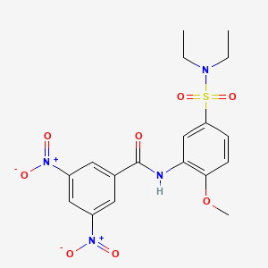 molecular formula C18H20N4O8S B11020569 N-[5-(diethylsulfamoyl)-2-methoxyphenyl]-3,5-dinitrobenzamide 