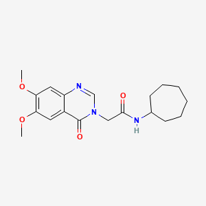 molecular formula C19H25N3O4 B11020741 N-cycloheptyl-2-(6,7-dimethoxy-4-oxoquinazolin-3(4H)-yl)acetamide 